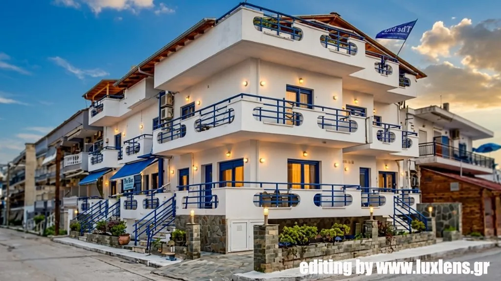 Seaside apartment building after retouching