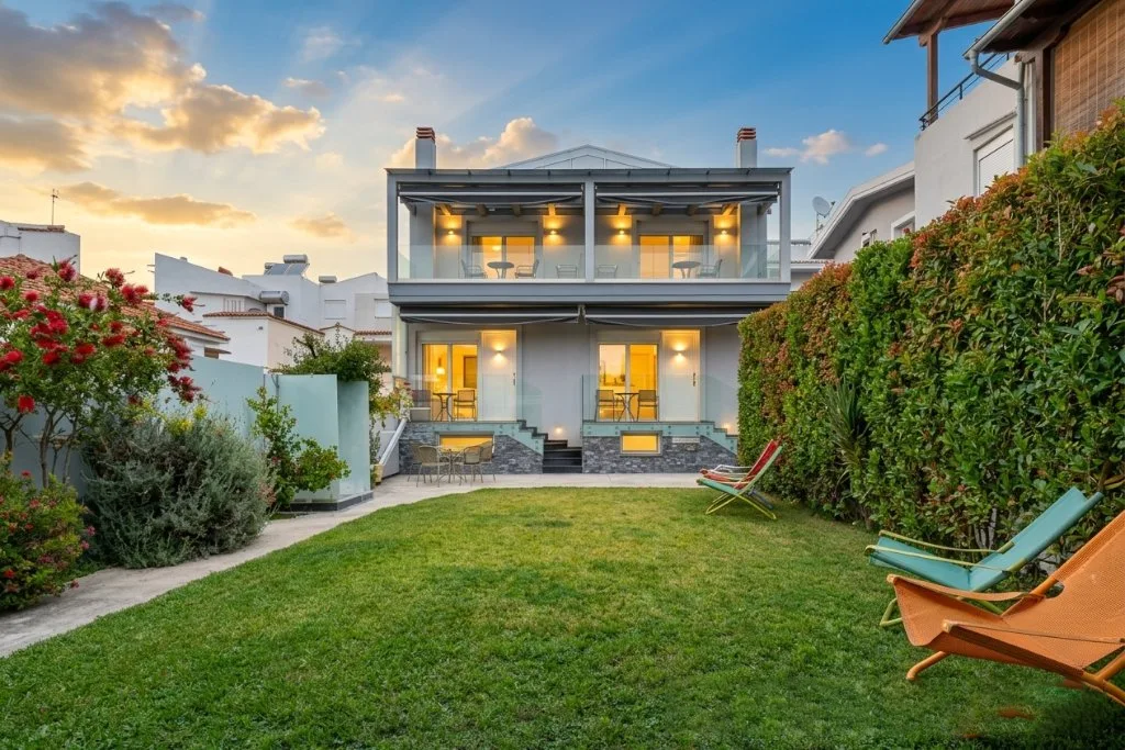 Holiday apartments with garden after retouching