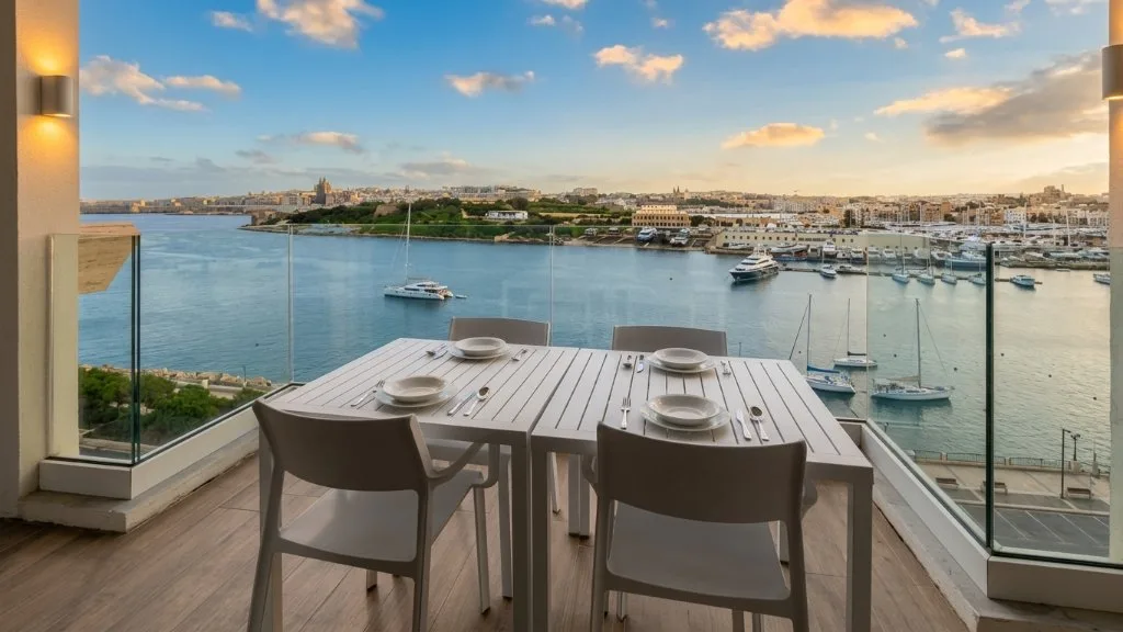 Terrace above the harbour after retouching